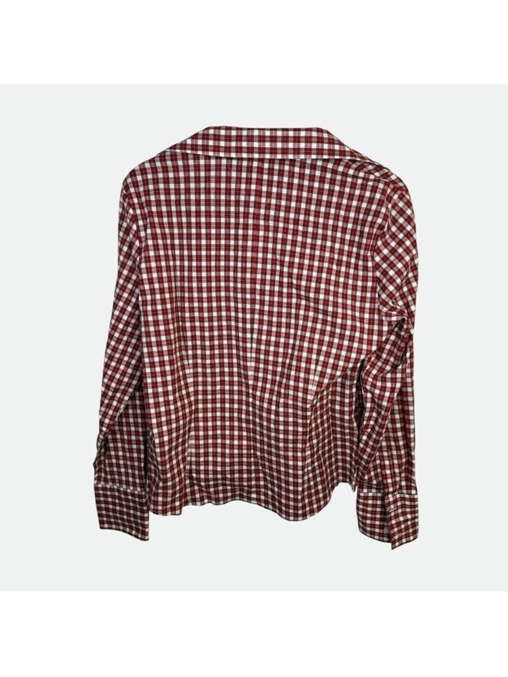 Tommy Hilfiger Red White Plaid Button Down Shirt Size 12 - Picture 2 of 4